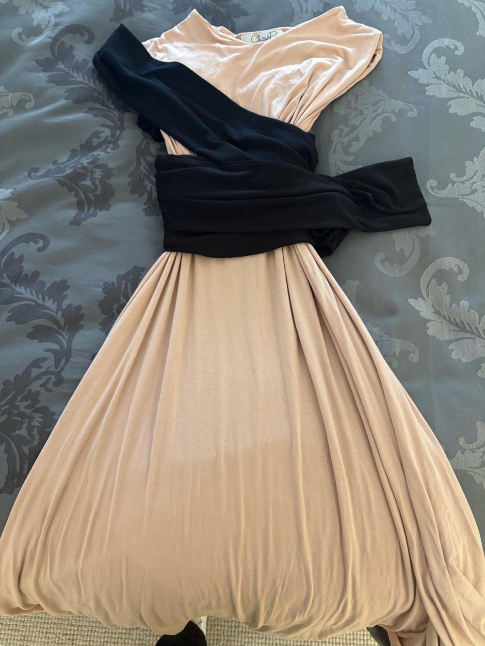 A gorgeous handmade dress by Greek fashion designer Christos Milonas